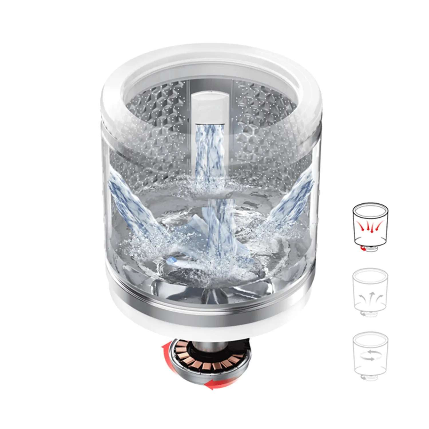 AW-T26D1400TV(MG) - 04 luồng nước mạnh mẽ giúp giặt siêu sạch