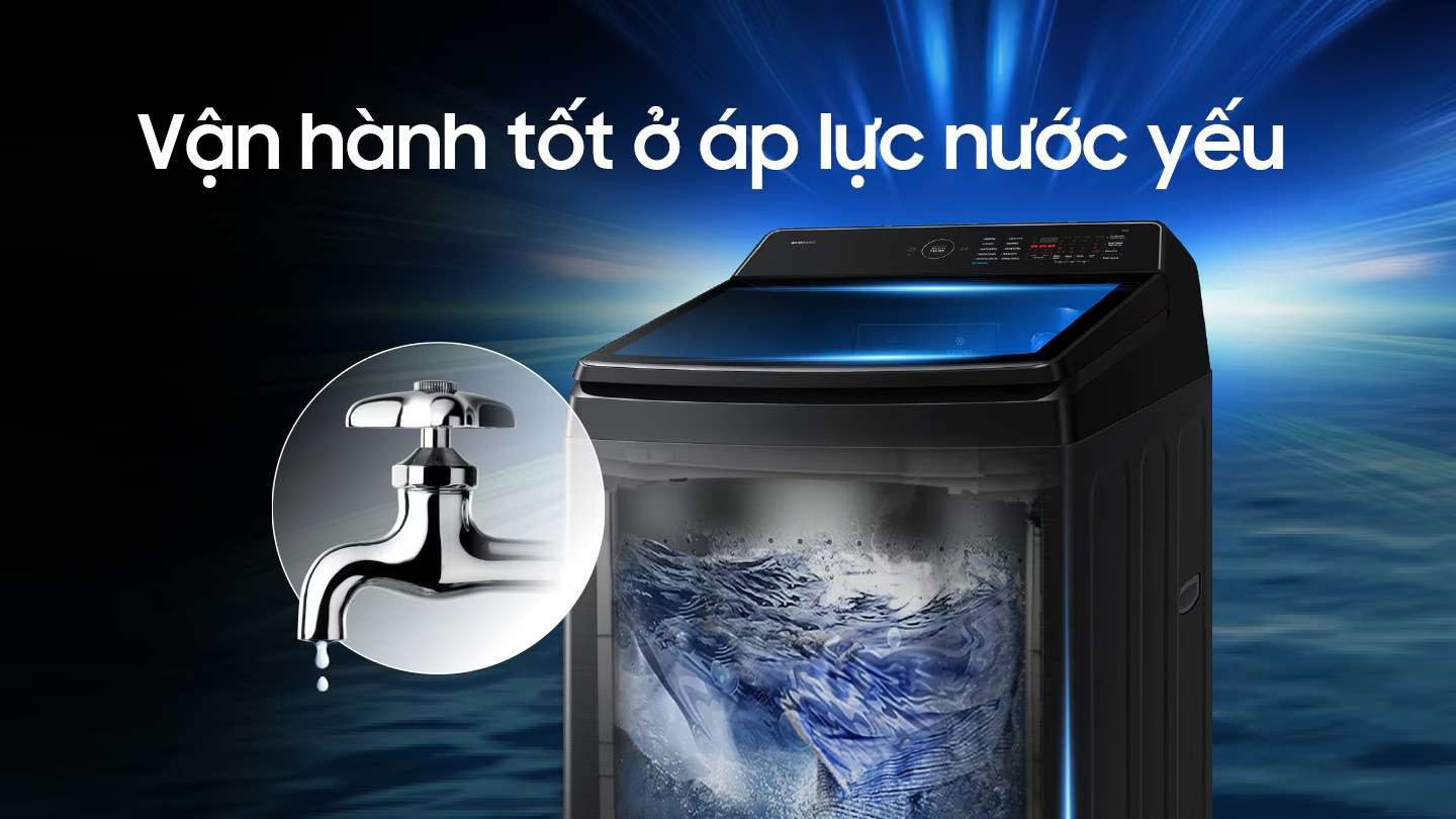 Máy giặt lồng đứng WA40F12E4LSV - Vận hành tốt ở áp lực nước yếu