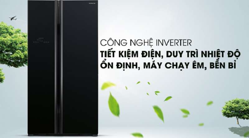 Tủ lạnh Hitachi Inverter 605 lít R-FS800PGV2 GBK -Siêu tiết kiệm điện với công nghệ Inverter 