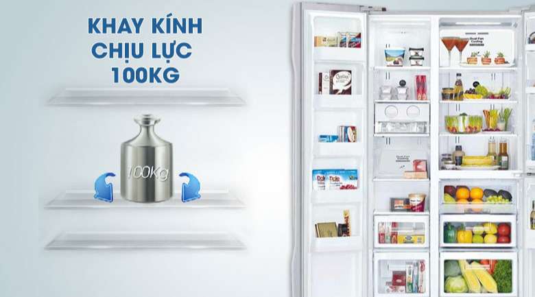 Khay chứa chịu lực bền bỉ, an toàn - Tủ lạnh Hitachi Inverter 600 lít R-FM800PGV2 GBK