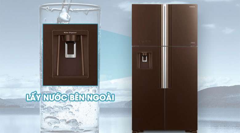 Lấy nước bên ngoài - Tủ lạnh Hitachi Inverter 540 lít R-FW690PGV7 GBW