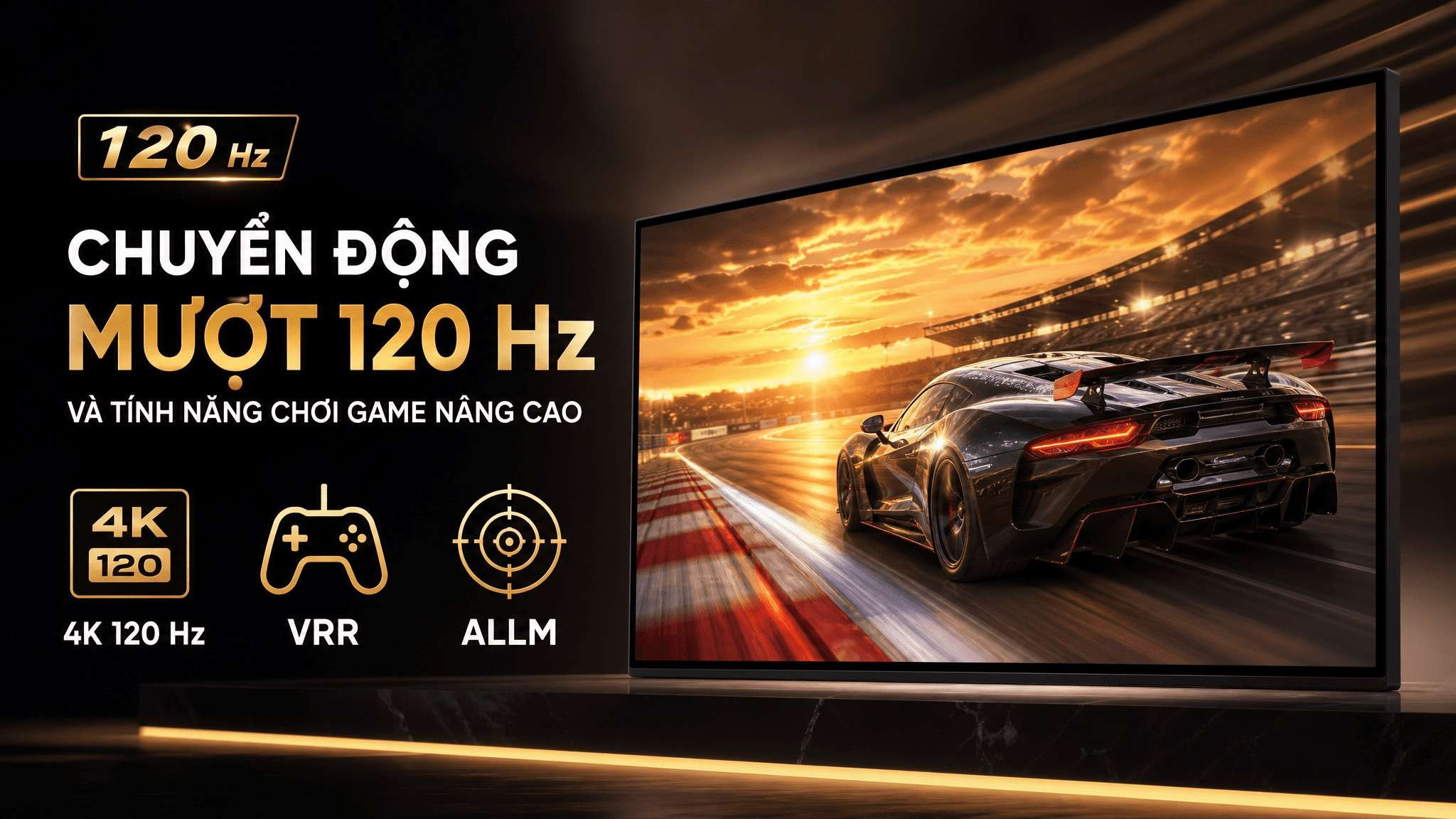 Tivi Sony 98 inch - Chuyển động mượt 120 Hz và tính năng chơi game nâng cao