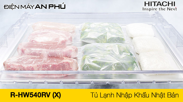 tủ lạnh hitachi inverter 540 lít multi door r hw540rv x - Tiết kiệm điện năng – công nghệ Inverter và VIP Panel
