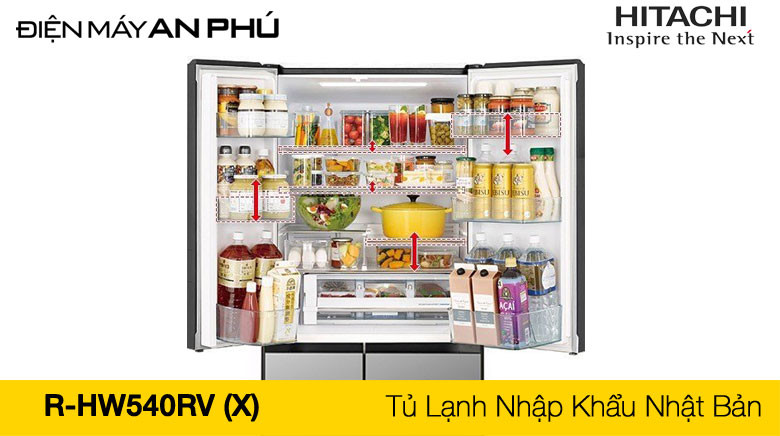 R HW540RV X tủ lạnh Hitachi 6 cánh mặt gương giá bao nhiêu tháng 10 năm 2025?