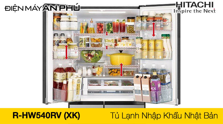 tủ lạnh hitachi 6 cánh 540 lít r hw540rv xk - Mua tủ lạnh Hitachi R-HW540RV XK ở đâu uy tín nhất?