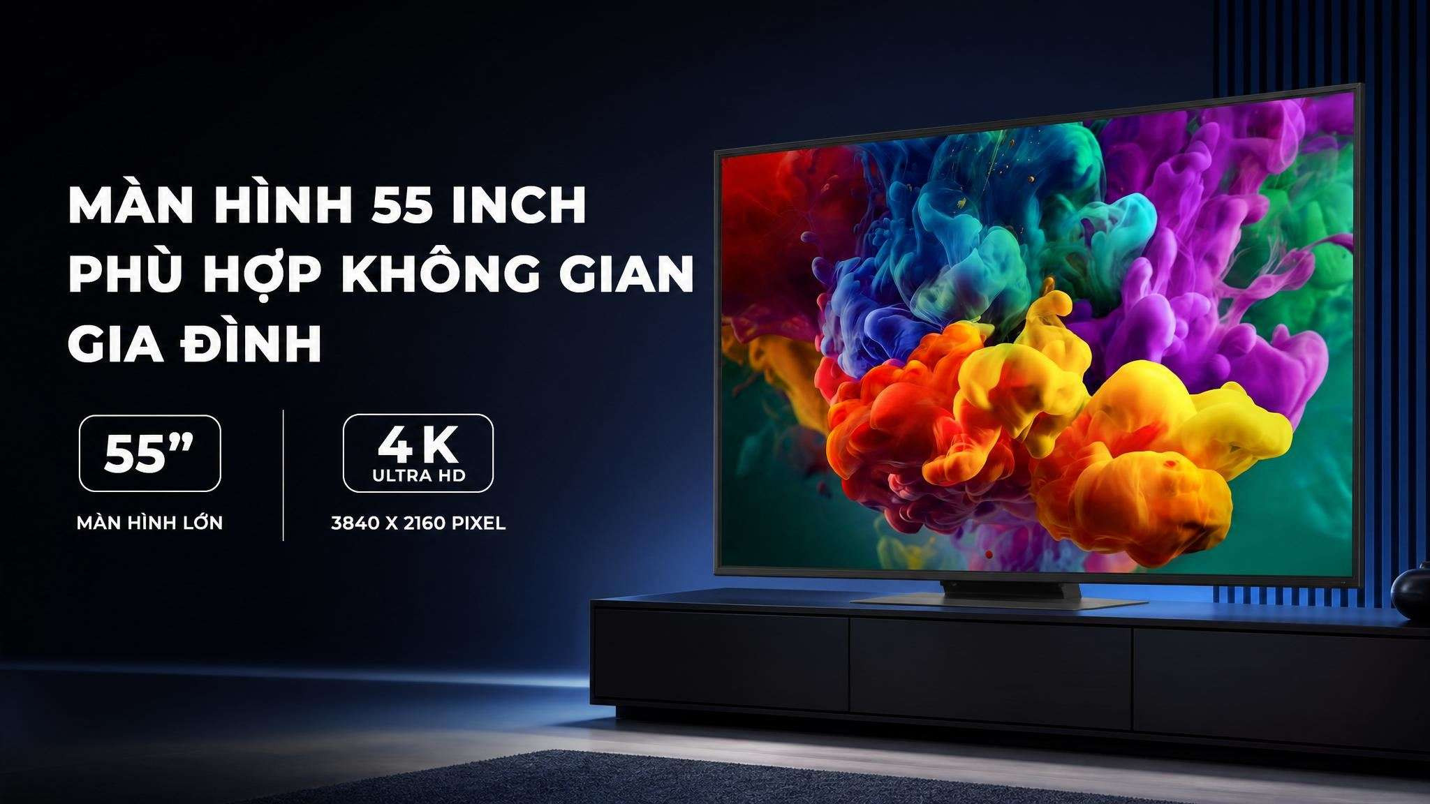 Tivi LG 55QNED86BSA - Kích thước tivi 55 inch phù hợp không gian gia đình