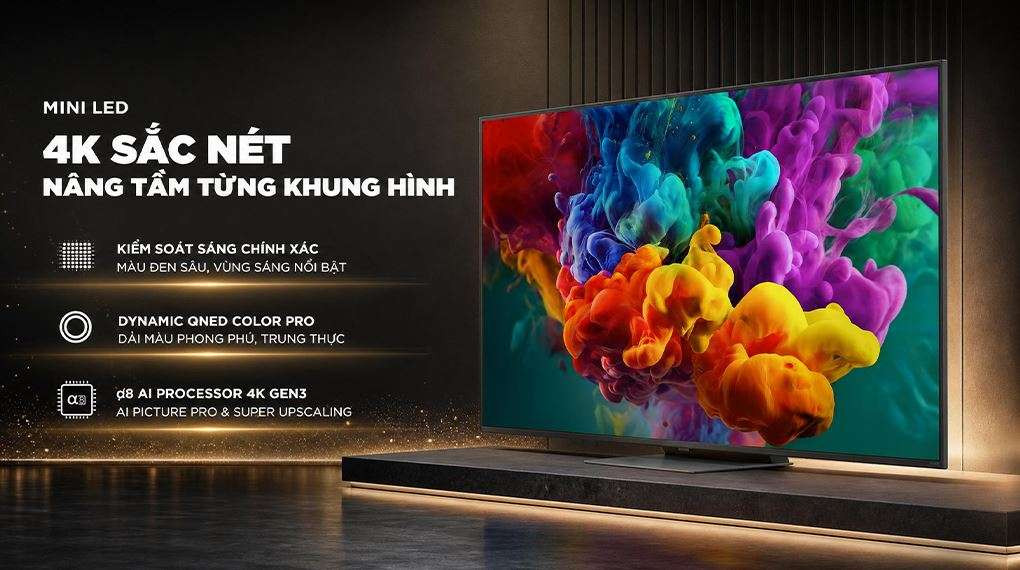 Tivi LG 65 inch 4K 65QNED86BSA - Hình ảnh 4K sắc nét, màu sắc và tương phản nâng cao
