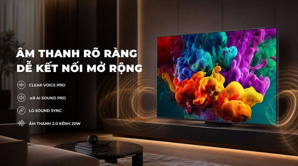 65QNED86BSA - Âm thanh rõ ràng, dễ kết nối mở rộng