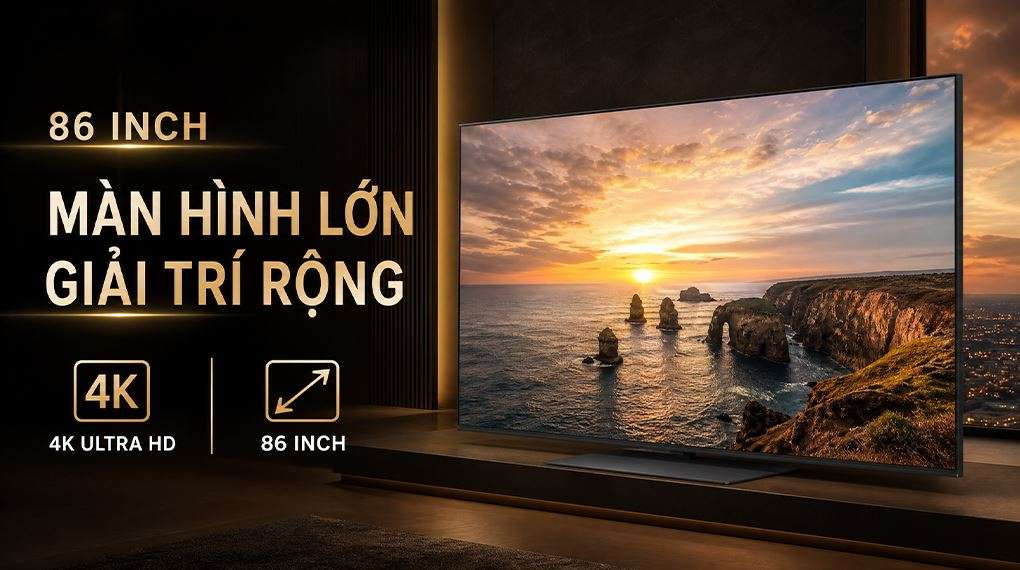 Tivi LG 86QNED86BSA - Kích thước lớn 86 inch cho không gian giải trí rộng