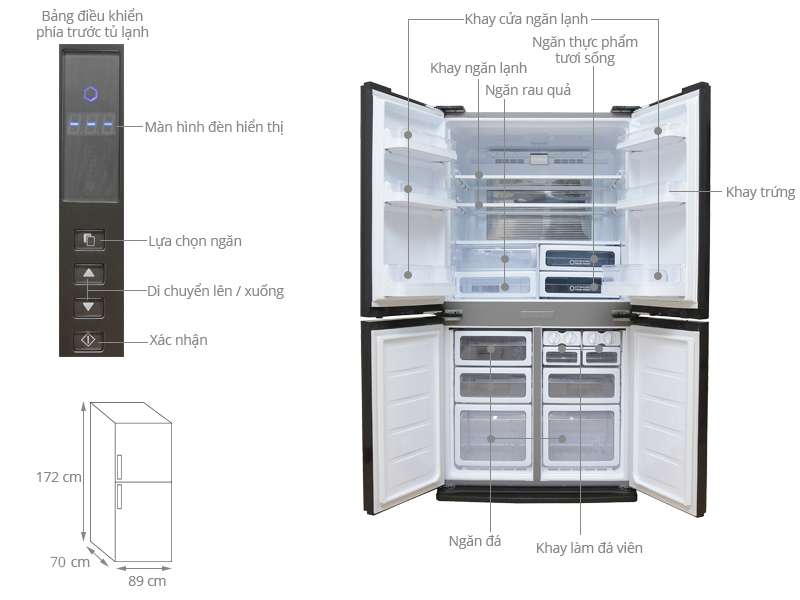 Thông số kỹ thuật Tủ lạnh Sharp Inverter 556 lít SJ-FX630V-ST