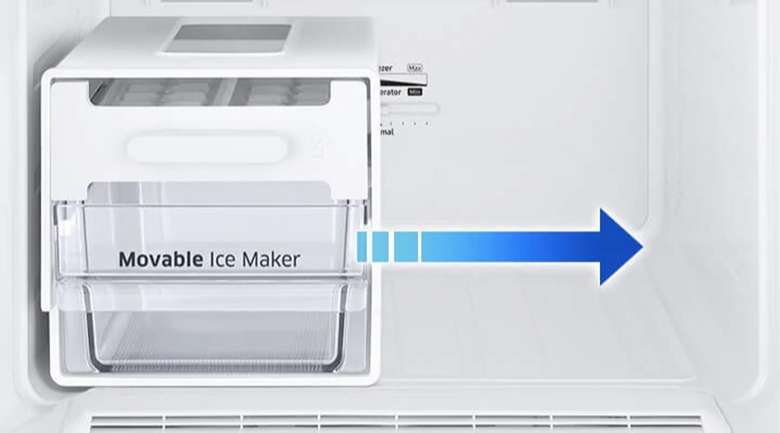 Tủ lạnh Samsung inverter - Lấy đá dễ dàng, sắp xếp ngăn đông tiện lợi hơn với hộp đá xoay di động
