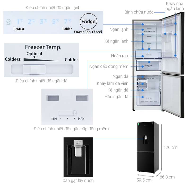 Thông tin sản phẩm: Tủ lạnh Samsung Inverter 307 lít RB30N4170BU/SV mới 2020