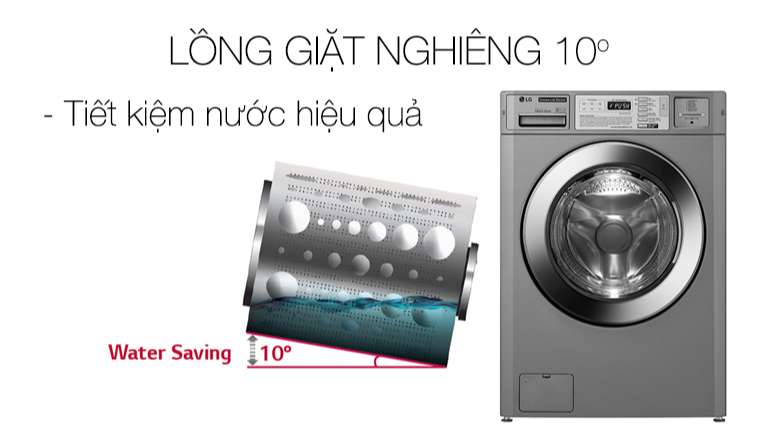 Máy Giặt Sấy Chuyên Dụng LG Giant-C Giặt 19kg Sấy 19kg - Lồng giặt nghiêng 10o