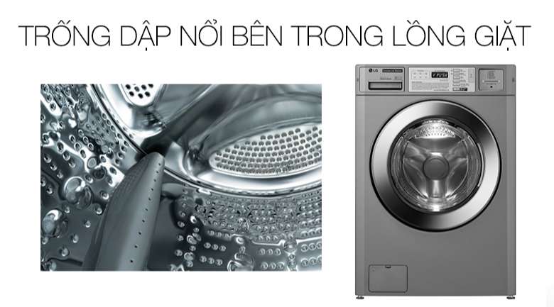 Máy Giặt Sấy Chuyên Dụng LG Giant-C Giặt 19kg Sấy 19kg - Trống dập nổi bên trong lồng giặt