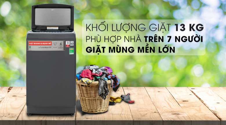 Thiết kế sang trọng và tinh tế - Máy giặt LG Inverter 13 kg TH2113SSAK
