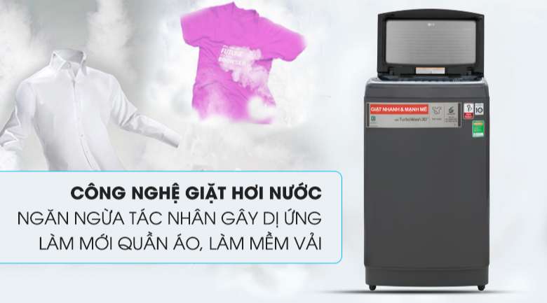 Tính năng giặt hơi nước - Máy giặt LG Inverter 13 kg TH2113SSAK