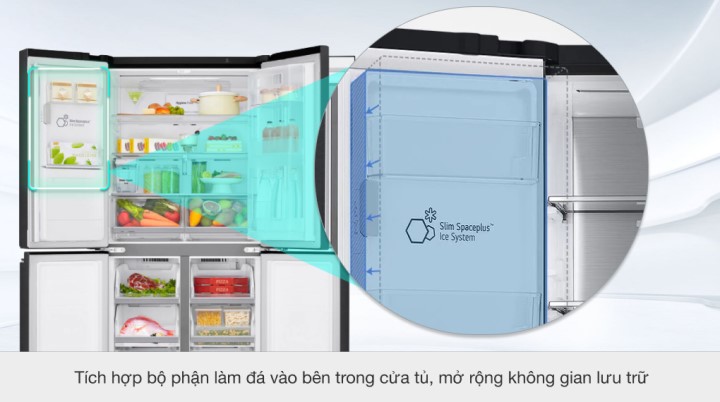Tủ lạnh LG Inverter 496 lít GR-X22MB - Ngăn làm đá Slim SpacePlus