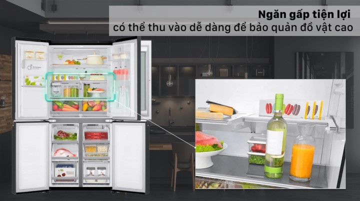 Tủ lạnh LG Inverter 496 lít GR-X22MB - Ngăn gấp tiện lợi