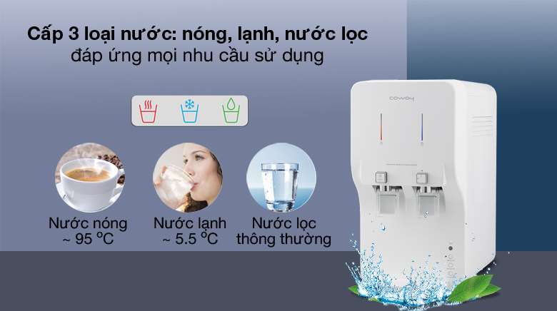 3 chế độ nước - Máy lọc nước RO nóng lạnh nguội Coway CHP-260L 4 lõi
