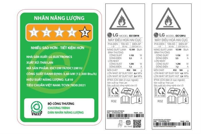 Điều Hòa LG 12000BTU 1 Chiều inverter IDC12M1 - Mới 2025