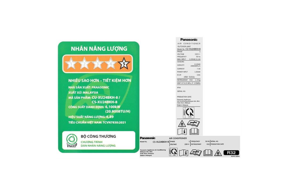 Điều hòa Panasonic 24000BTU 1 chiều inverter CU/CS-XU24BKH-8 - Mới 2025
