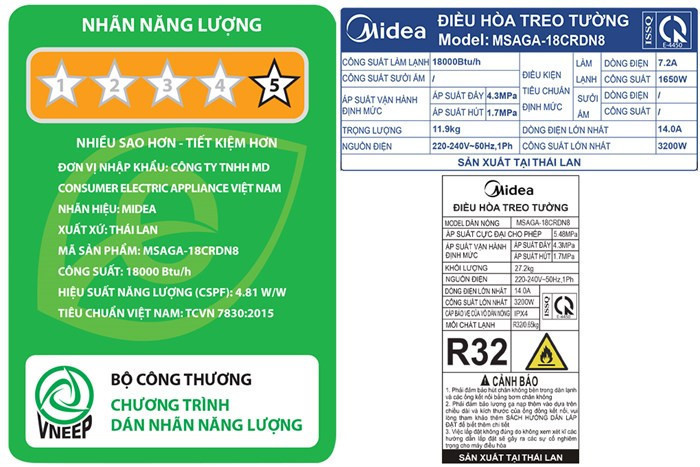 Điều hòa Midea 1 chiều inverter 18000BTU MSAGA-18CRDN8 - Chính hãng