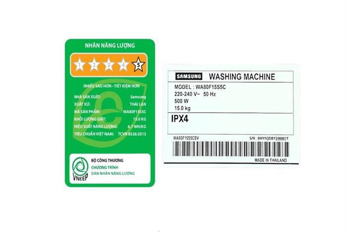 Máy giặt Samsung Inverter 15 kg WA80F15S5CSV - Mới 2025